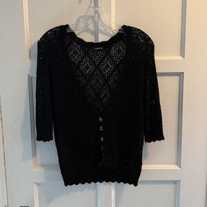 Torrid Black Open Knit Sweater